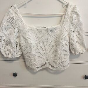 Vici White Lace Blouse